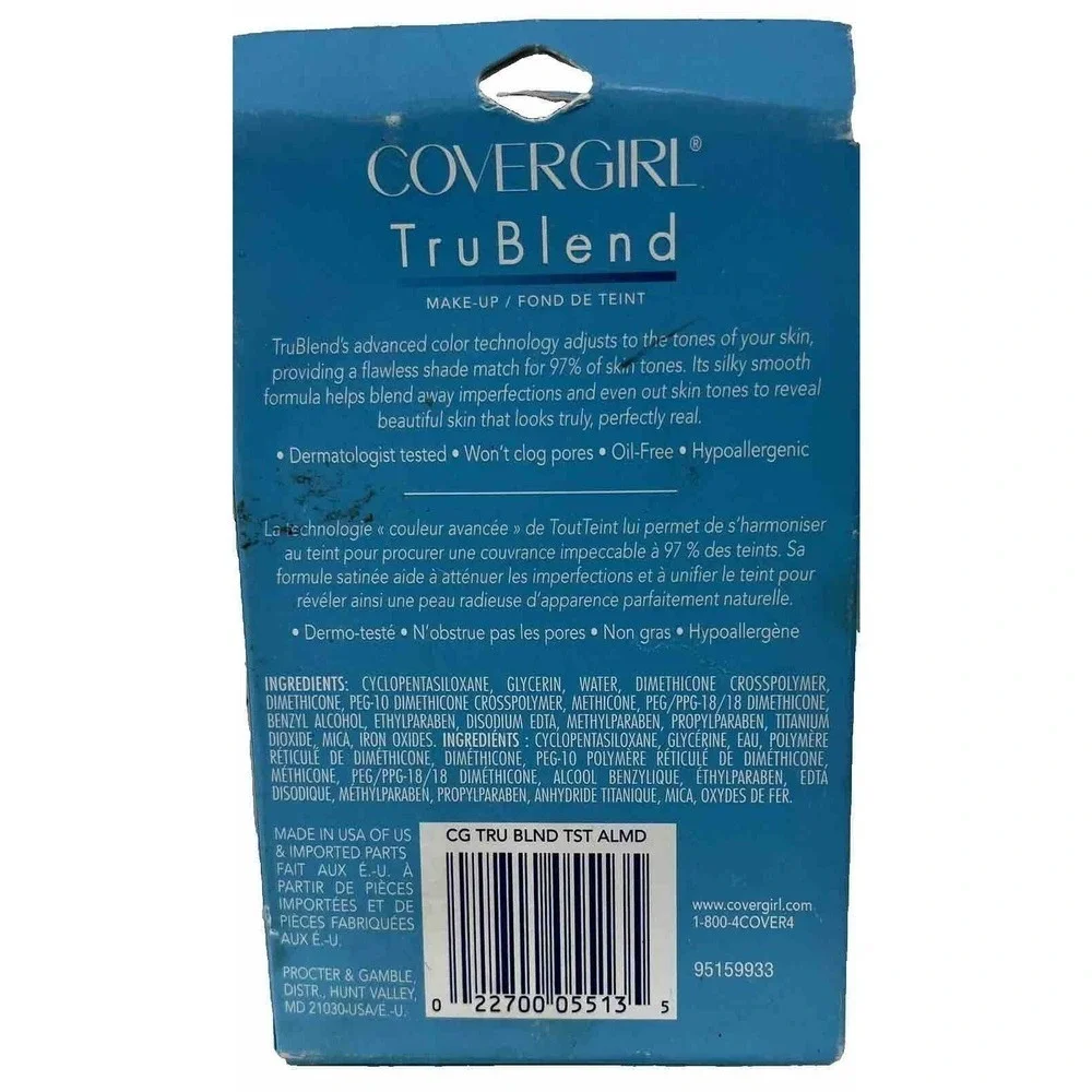 Covergirl Trublend Liquid Makeup 30 ml/ 1 fl oz Toasted Almond # 470 NIB